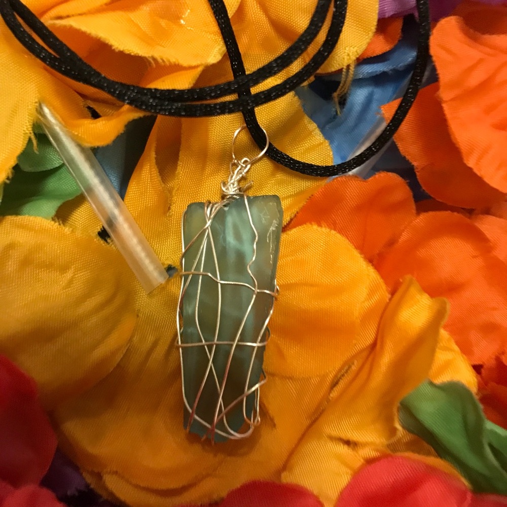 Wire Wrapped Stone Necklace